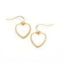Enamel Coat Accent  Heart Pendant Earrings E2309