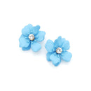 Epoxy Coated Metal Accent Floral Stud Earrings E2315