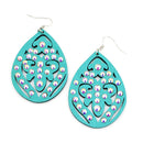 Filigree Cut Out Wooden Earrings  E2258