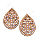 Filigree Cut Out Wooden Earrings  E2260