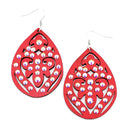 Copy of Filigree Cut Out Wooden Earrings  E2261