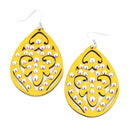 Filigree Cut Out Wooden Earrings  E2262