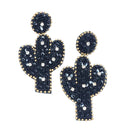 Cactus Plant Design Accent Earrings E2264