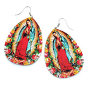 Lady Guadalupe Accent Leather Earring E2264