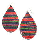 Cork Leather Accent Earrings E2265