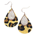 Leopard Animal Design w/ Crystal Accent Earrings E2276