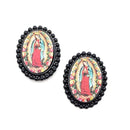 Lady Guadalupe Design Accent Post Earrings E2278