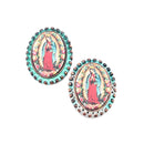 Lady Guadalupe Design Accent Post Earrings E2279