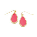 Enamel Coat Accent Tear Drop Pendant Earrings E2339