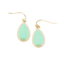 Enamel Coat Accent Tear Drop Pendant Earrings E2340