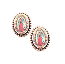 Lady Guadalupe Design Accent Post Earrings E2280