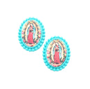 Lady Guadalupe Design Accent Post Earrings E2281
