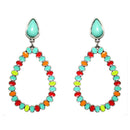Enamel Coated Tear Drop Shape Post Earrings E2281