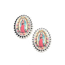 Lady Guadalupe Design Accent Post Earrings E2282