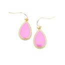 Enamel Coat Accent Tear Drop Pendant Earrings E2342