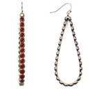 Enamel Coated Studded Hoop Accent Earrings E2284