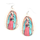 Lady Guadalupe Leather Design Accent Earrings E2285