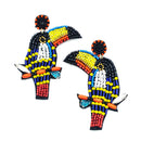 Beaded pelican Design Accent Post Earrings E2293