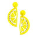 Copy of Beaded Lemon Design Accent Post Earrings E2297
