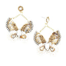 Beaded Butterfly Design Accent Post Earrings E2299