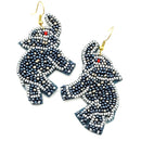 Beaded Elephant Design Accent Post Earrings E2306