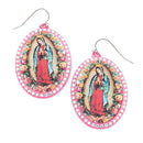 Lady Guadalupe Crystal Embedded Design Accent Earrings E2309