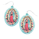 Lady Guadalupe Crystal Embedded Design Accent Earrings E2310