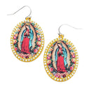Lady Guadalupe Crystal Embedded Design Accent Earrings E2311