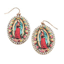 Lady Guadalupe Crystal Embedded Design Accent Earrings E2315