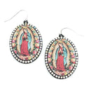 Lady Guadalupe Crystal Embedded Design Accent Earrings E2316