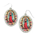 Lady Guadalupe Crystal Embedded Design Accent Earrings E2317