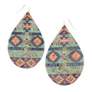 Cork Leather Accent Earrings E2321