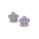 Leather Floral Drop Accent Post Earrings E2325