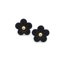 Leather Floral Drop Accent Post Earrings E2326