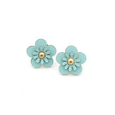 Leather Floral Drop Accent Post Earrings E2327