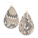 Animal Skin Leather Accent Earrings E2328