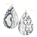 Animal Skin Leather Accent Earrings E2329