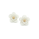 Leather Floral Drop Accent Post Earrings E2329