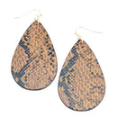 Animal Skin Leather Accent Earrings E2330
