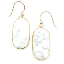 Natural Jasper Stone Accent Oval Earrings E2334