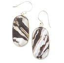 Natural Jasper Stone Accent Oval Earrings E2335