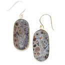 Natural Jasper Stone Accent Oval Earrings E2336