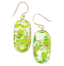 Natural Jasper Stone Accent Oval Earrings E2339