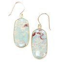 Natural Jasper Stone Accent Oval Earrings E2340
