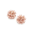 Epoxy Coated Metal Accent Floral Stud Earrings E2343