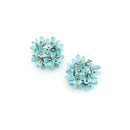 Epoxy Coated Metal Accent Floral Stud Earrings E2344