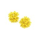Epoxy Coated Metal Accent Floral Stud Earrings E2345