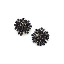 Epoxy Coated Metal Accent Floral Stud Earrings E2346