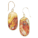 Natural Jasper Stone Accent Oval Earrings E2346