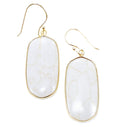 Natural Jasper Stone Accent Oval Earrings E2347